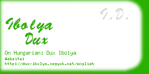 ibolya dux business card